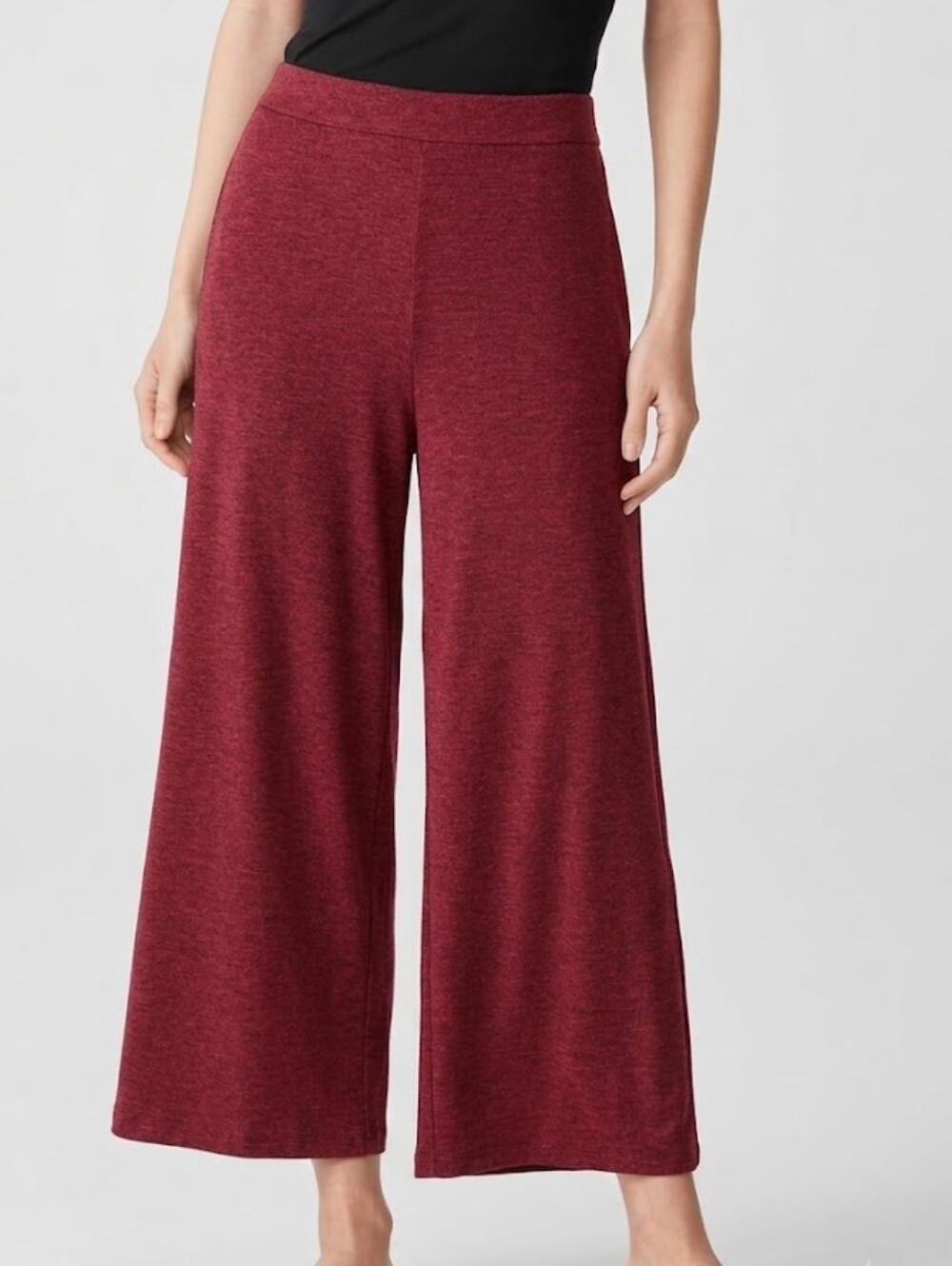 Eileen Fisher 100% Wool Wide Leg Cropped Pants S